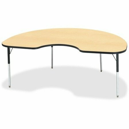 JONTI-CRAFT TABLE, KIDNEY, 48X72, MAPLE/BK JNT6423JCA011